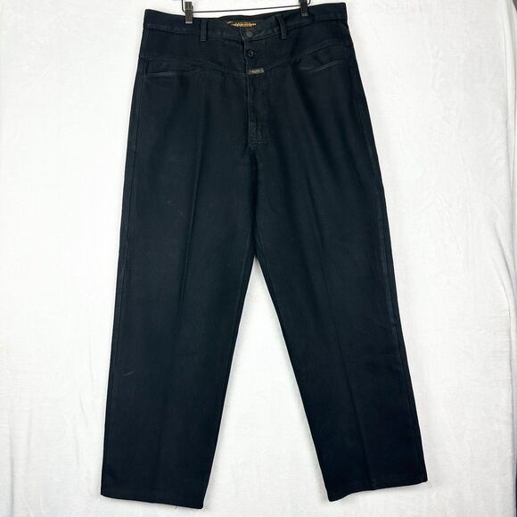 Marithe Francois Girbaud Vintage 90s Wide Leg Baggy Jeans Size 40x32 Black - Picture 1 of 6